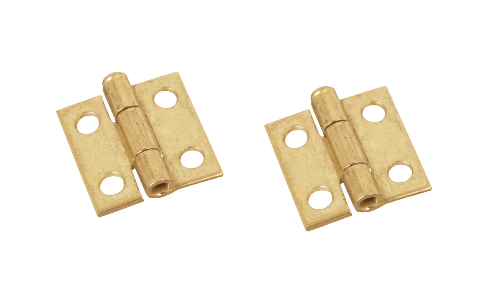 1" Brass-Plated Loose-Pin Narrow Hinges - 2 Pack