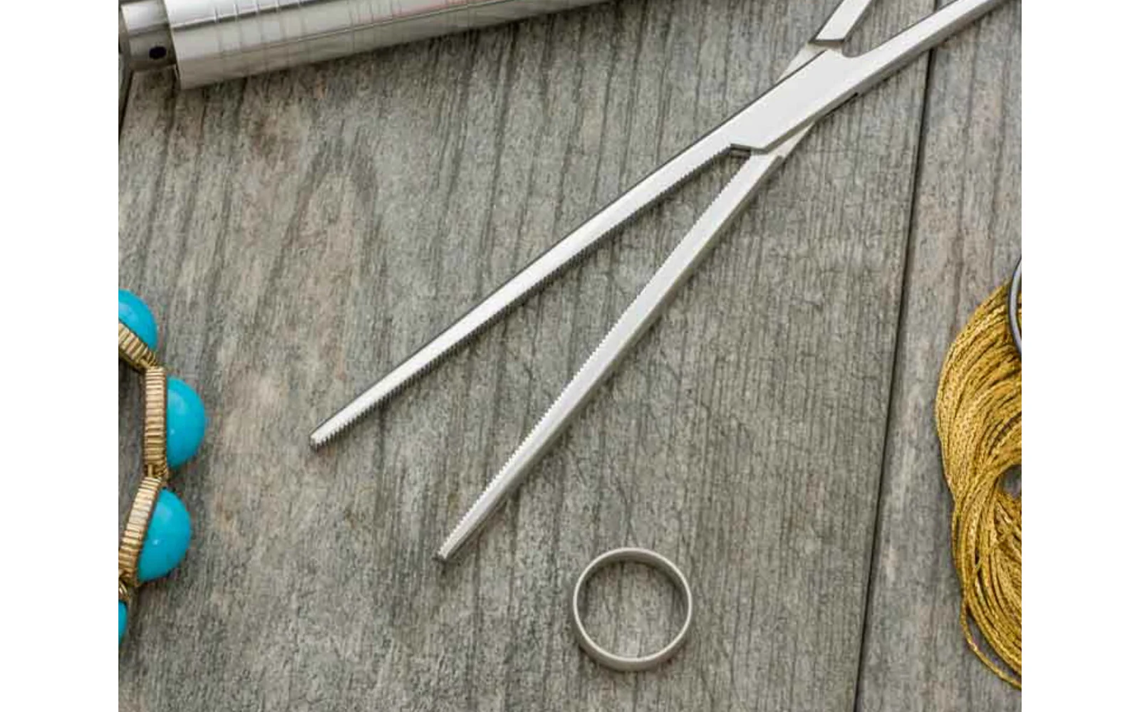 12" Stainless Steel Straight Forceps - Image 2