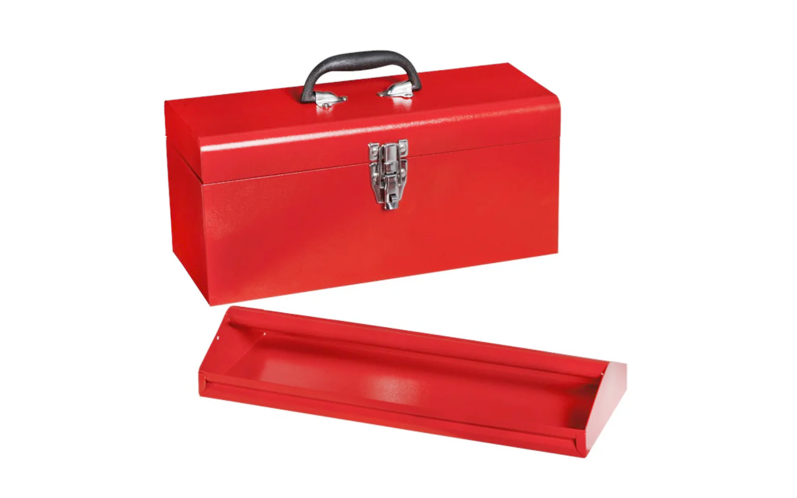 17" Red Steel Tool Box with Tray