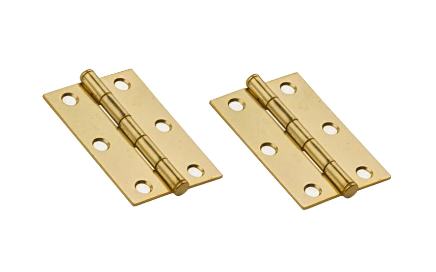 2-1/2" Brass-Plated Loose-Pin Hinges - 2 Pack
