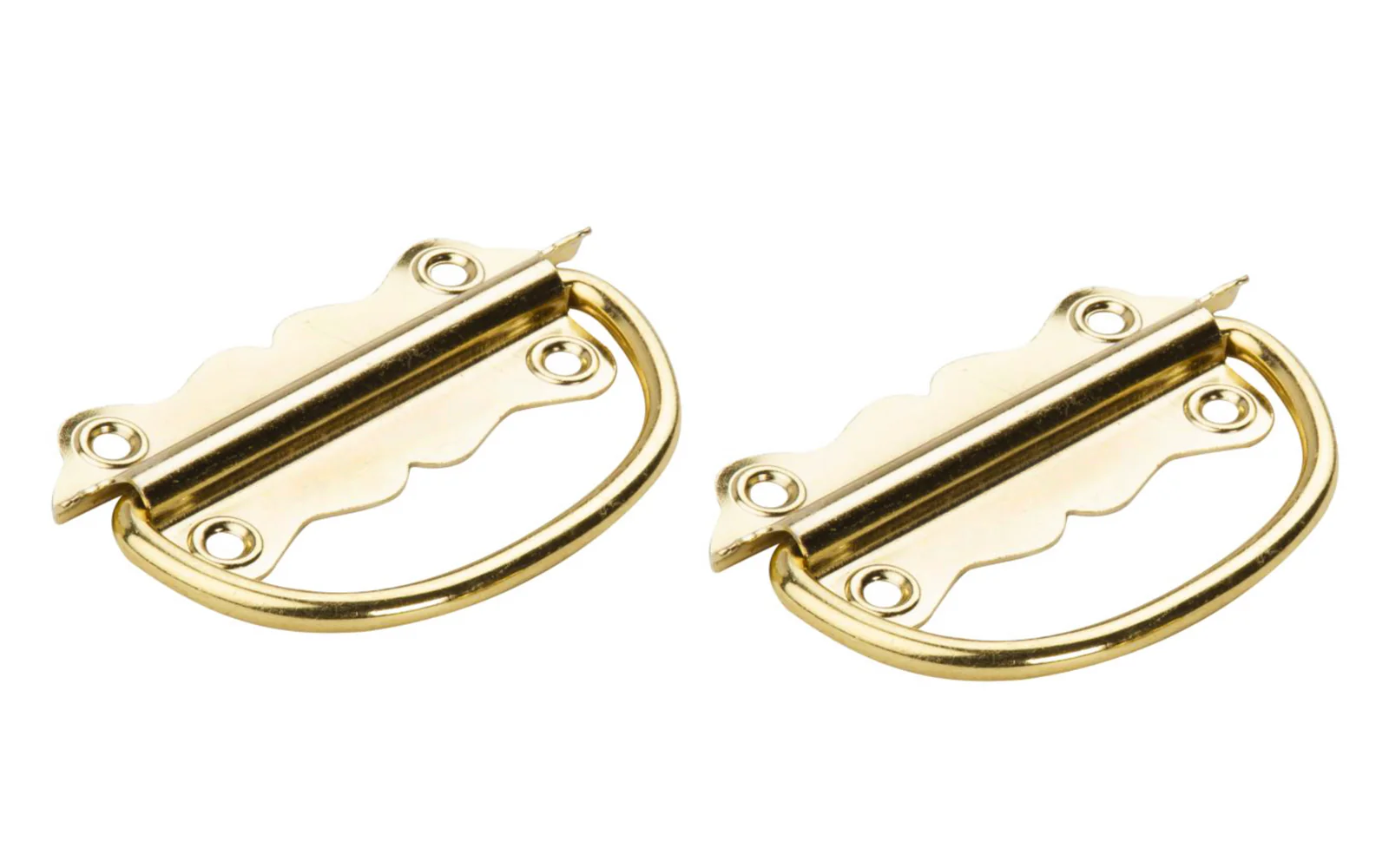 3-1/2" Brass Plated Steel Chest Handles - 2 Pack