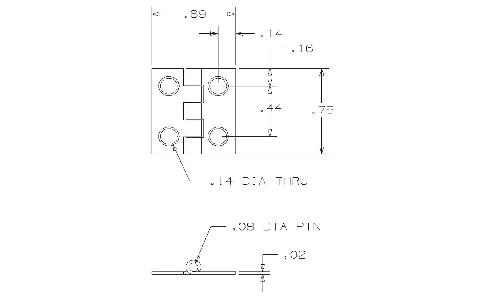 3/4" x 11/16" Solid Brass Hinges ~ 4 Pack - Image 2