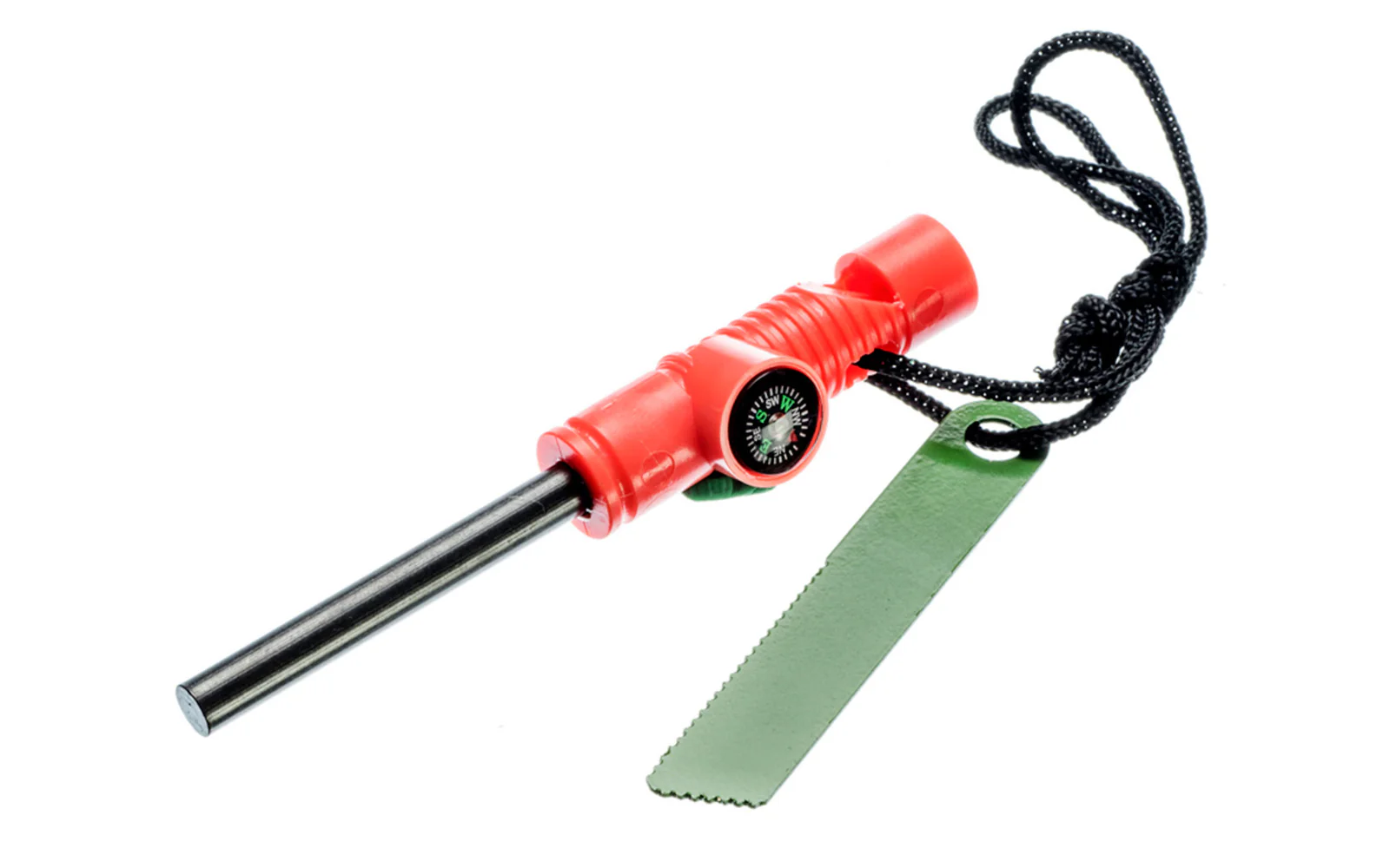 3-in-1 Flint Fire Starter, Compass & Whistle