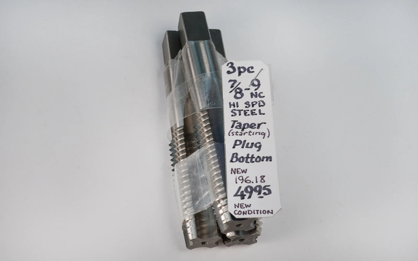 3-Piece 7/8-9 NC High Speed Steel Taps