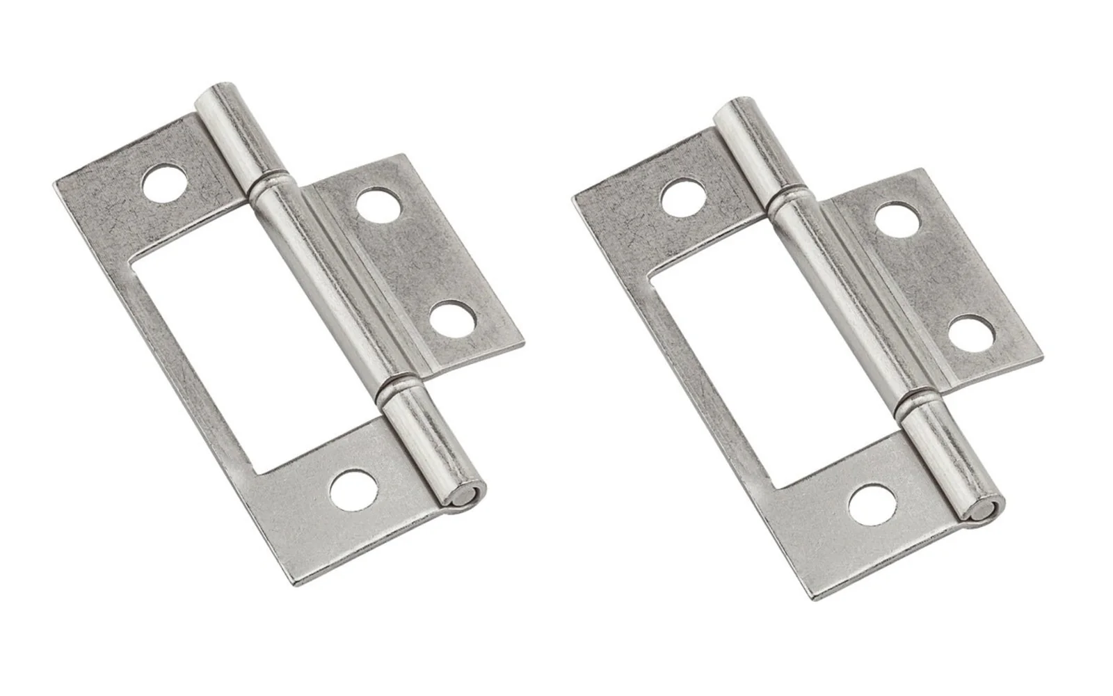 3" Satin Nickel Surface Mount Hinges ~ 2 Pack