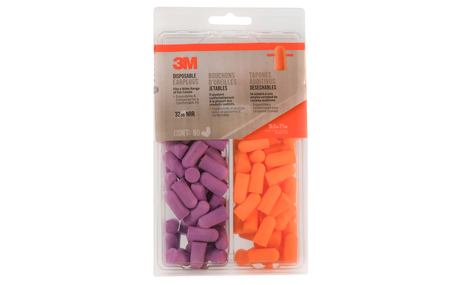 3M Disposable Foam Earplugs - 80 Pair