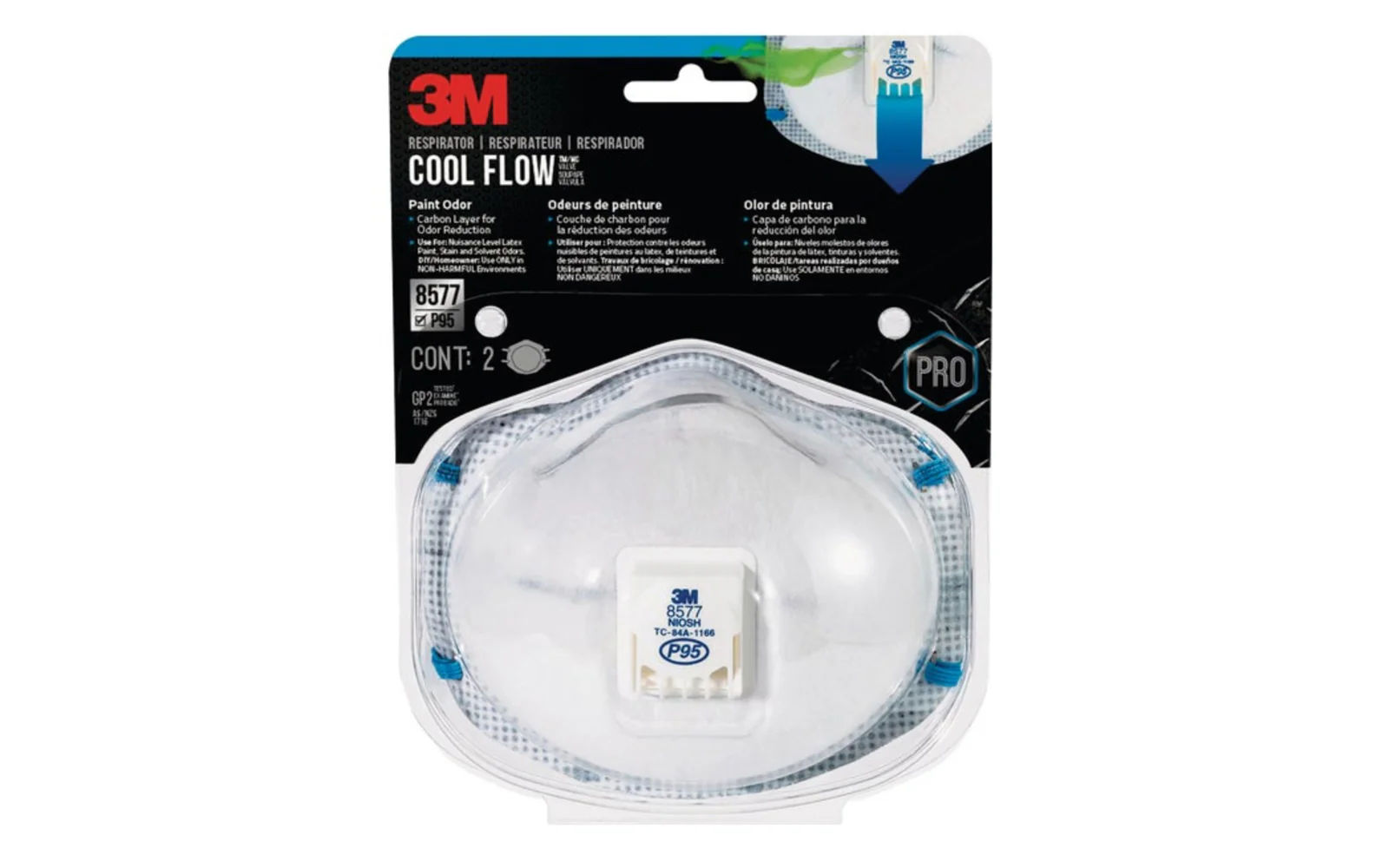 3M N95 Respirator for Paint Odor - 2 Pack