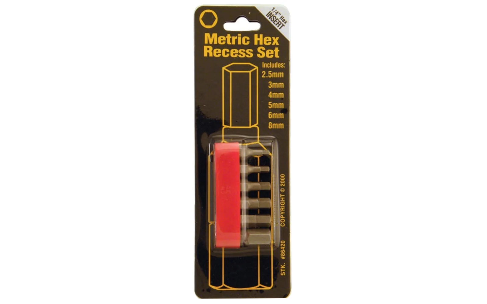 6 PC Hex Metric Insert Bit Set