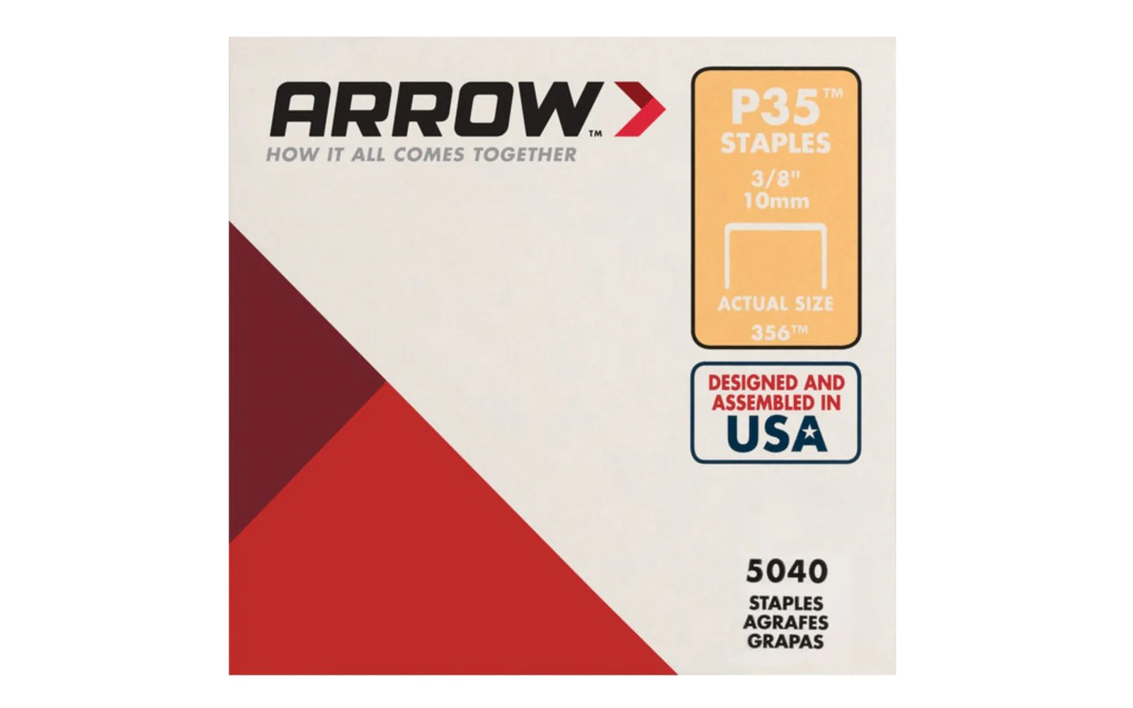 Arrow P35 Plier Type 3/8" Staples - 5040 PK