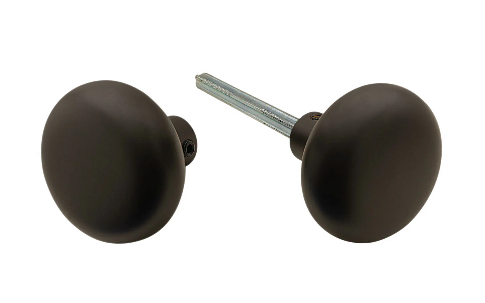 Pair of Classic Brass Smooth Doorknobs - Image 2
