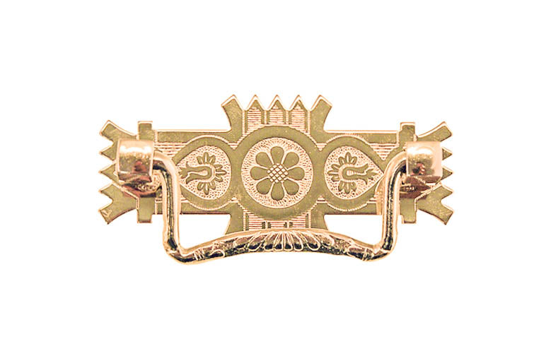 Brass Eastlake Drop Pull ~ 2-1/2" On Centers - Image 2