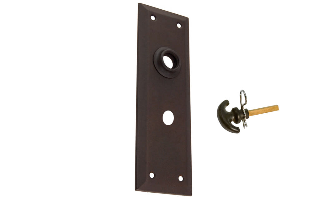 Brass Escutcheon Door Plate with Emergency Release Hole & Thumbturn Key - Image 3