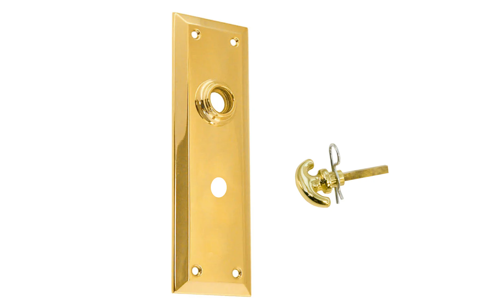 Brass Escutcheon Door Plate with Emergency Release Hole & Thumbturn Key - Image 4