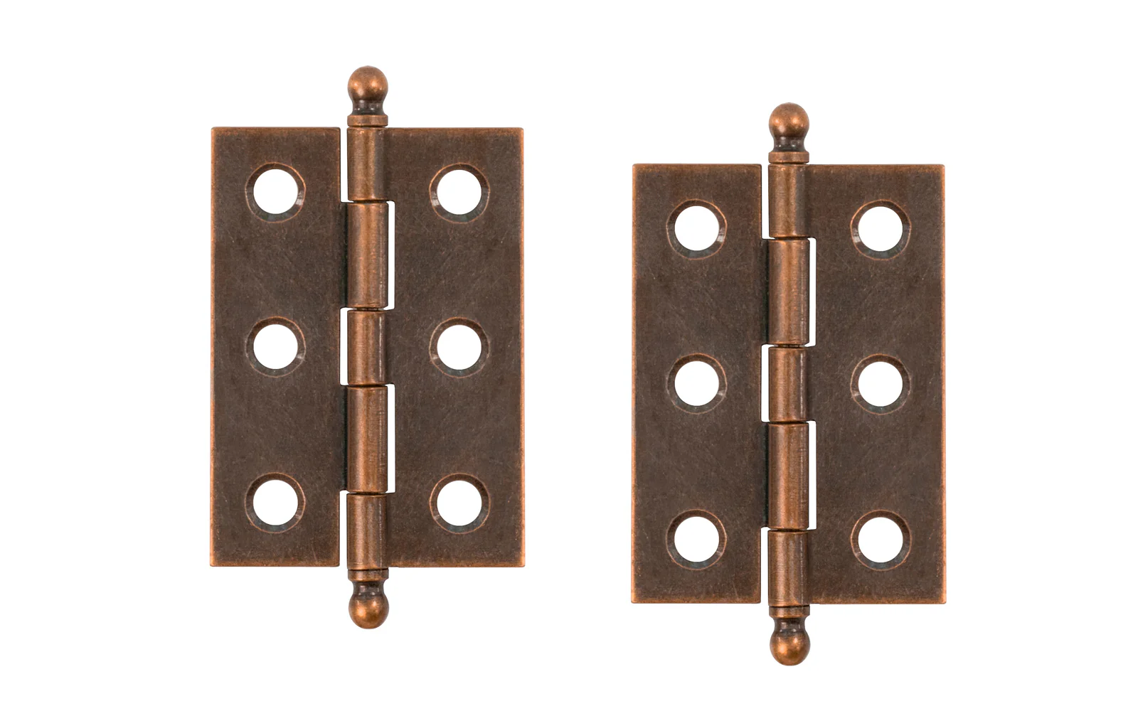 Pair of Loose Pin Plated Steel Ball-Tip Cabinet Hinges ~ 2" x 1-3/8"
