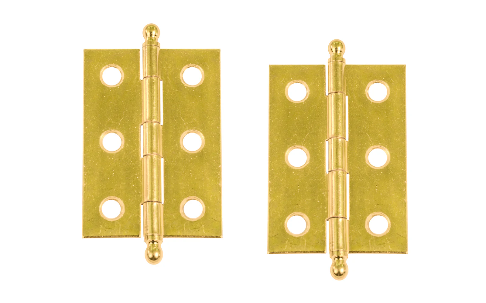 Pair of Loose Pin Plated Steel Ball-Tip Cabinet Hinges ~ 2" x 1-3/8" - Image 4
