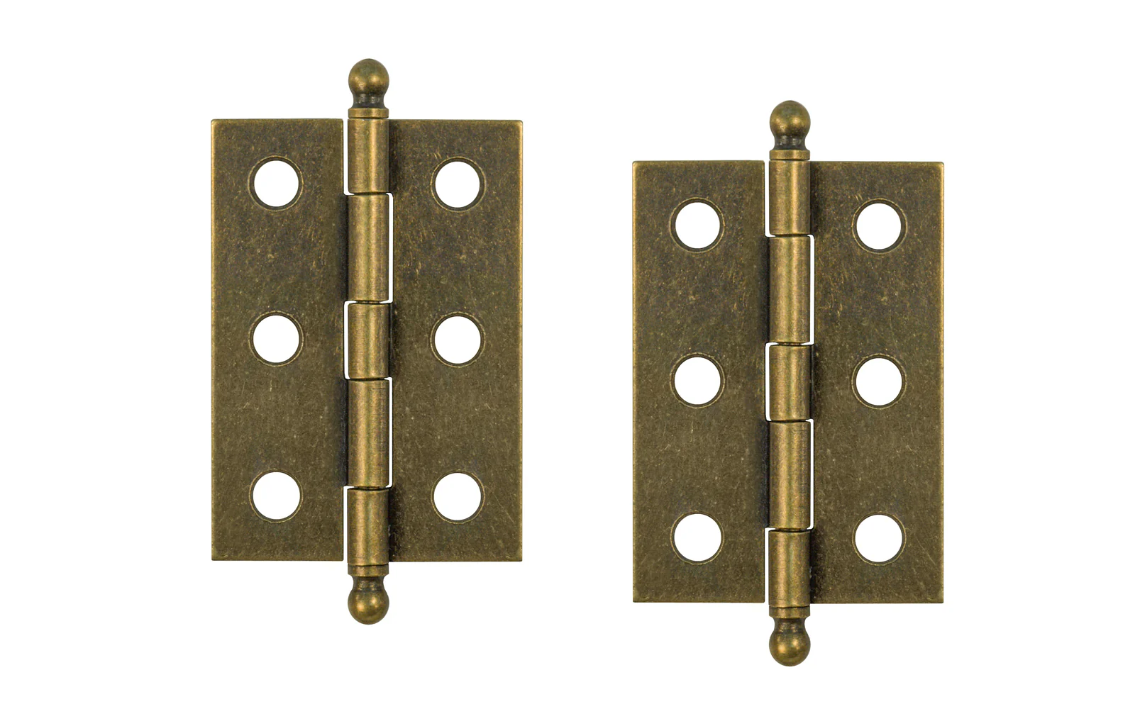 Pair of Loose Pin Plated Steel Ball-Tip Cabinet Hinges ~ 2" x 1-3/8" - Image 5