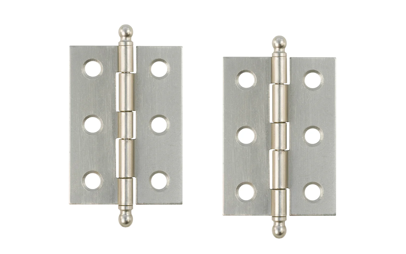 Pair of Loose Pin Plated Steel Ball-Tip Cabinet Hinges ~ 2" x 1-3/8" - Image 6