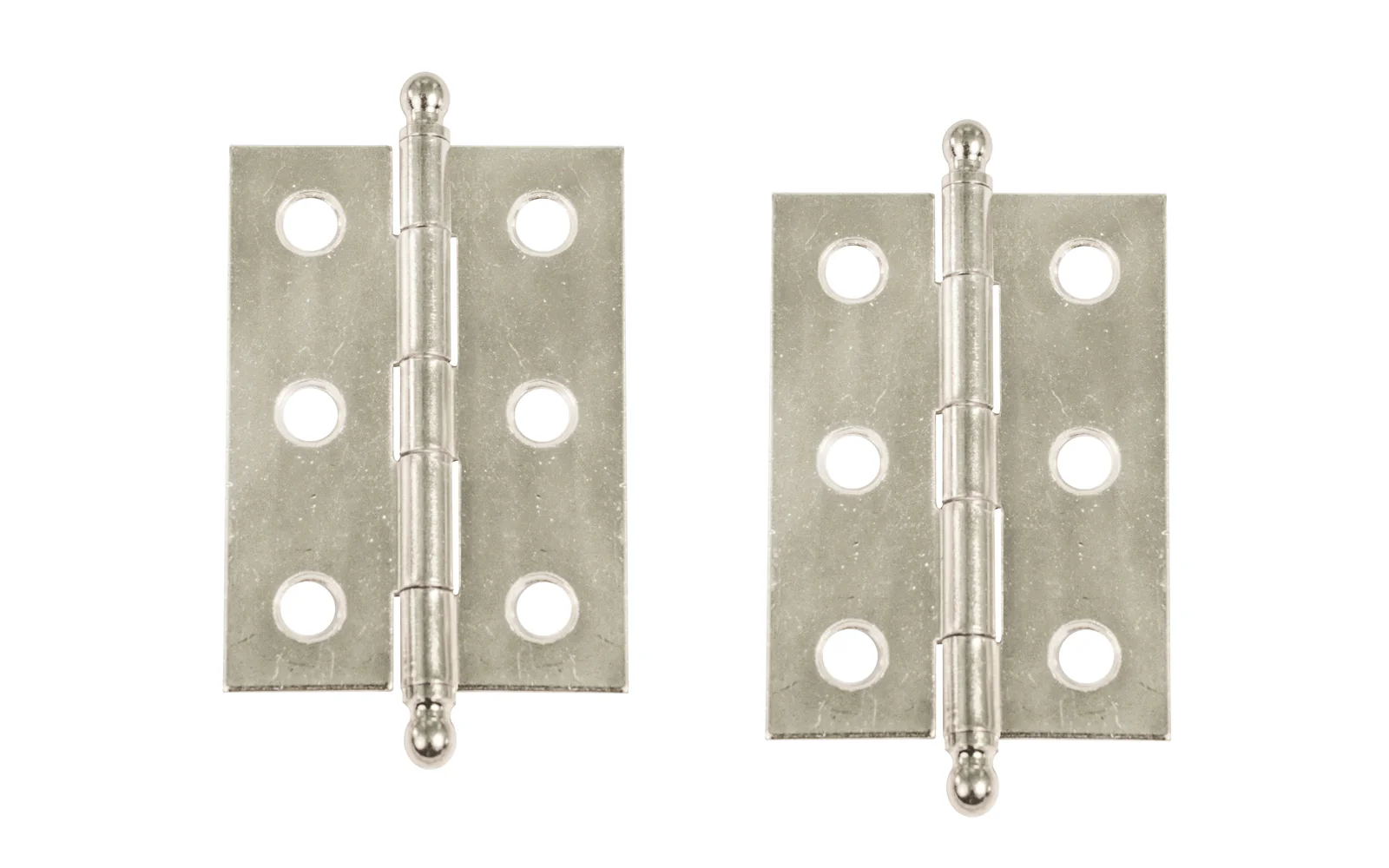 Pair of Loose Pin Plated Steel Ball-Tip Cabinet Hinges ~ 2" x 1-3/8" - Image 7