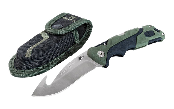 Buck Knives 660 Pursuit, Large Folding Knife with Guthook - Green - Image 4