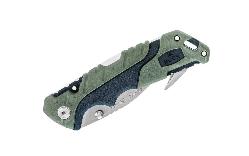 Buck Knives 660 Pursuit, Large Folding Knife with Guthook - Green - Image 5