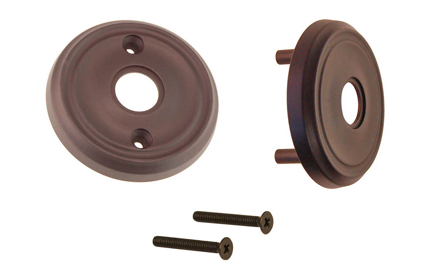 Classic Solid Brass Rosette Set ~ Passage (Non-Locking) - Image 2