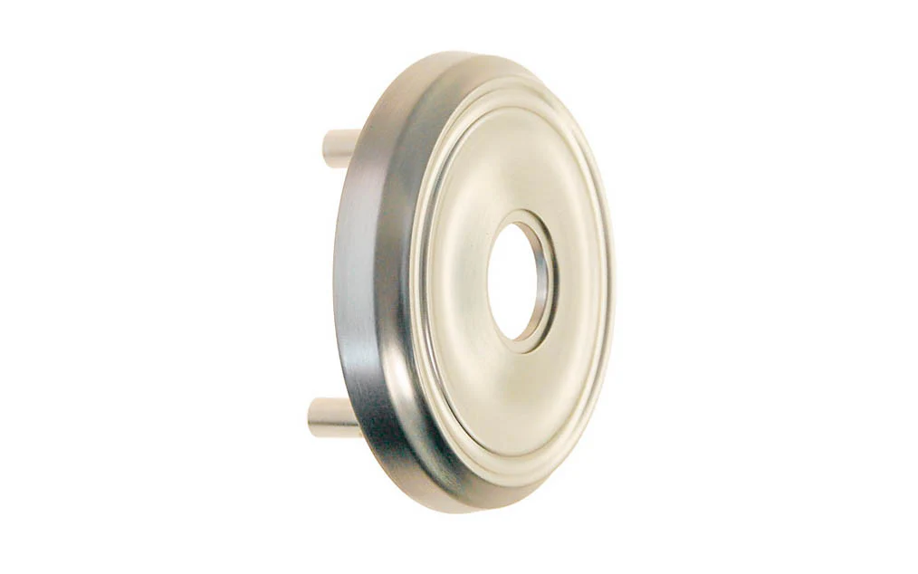 Classic Solid Brass Rosette with Threaded Shanks ~ Passage (Non-Locking)