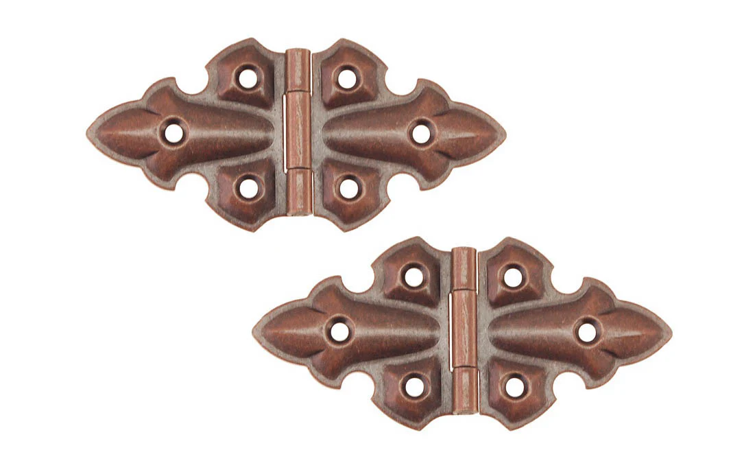 Embossed Ornamental Cabinet Hinges ~ 3-13/16" x 1-3/4" - Image 2