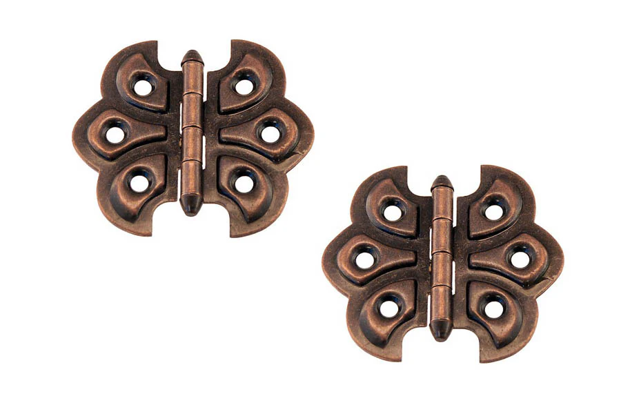 Embossed Ornamental Cabinet Hinges "Butterfly Style" ~ 2-3/8" x 2-1/8" - Image 2