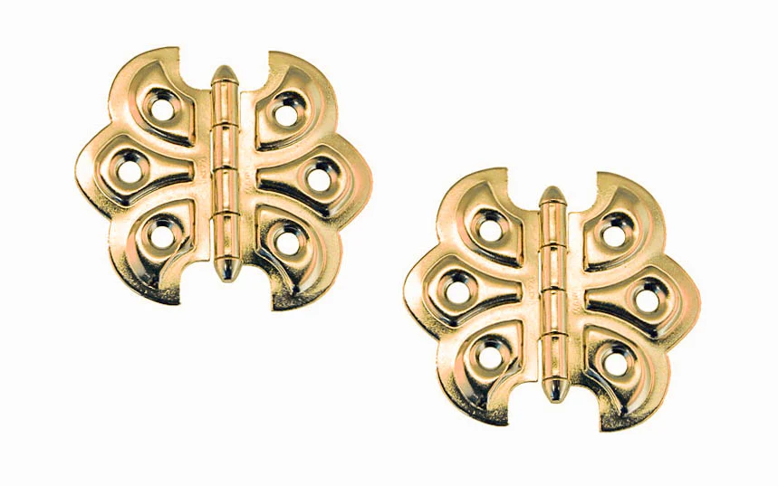 Embossed Ornamental Cabinet Hinges "Butterfly Style" ~ 2-3/8" x 2-1/8" - Image 3
