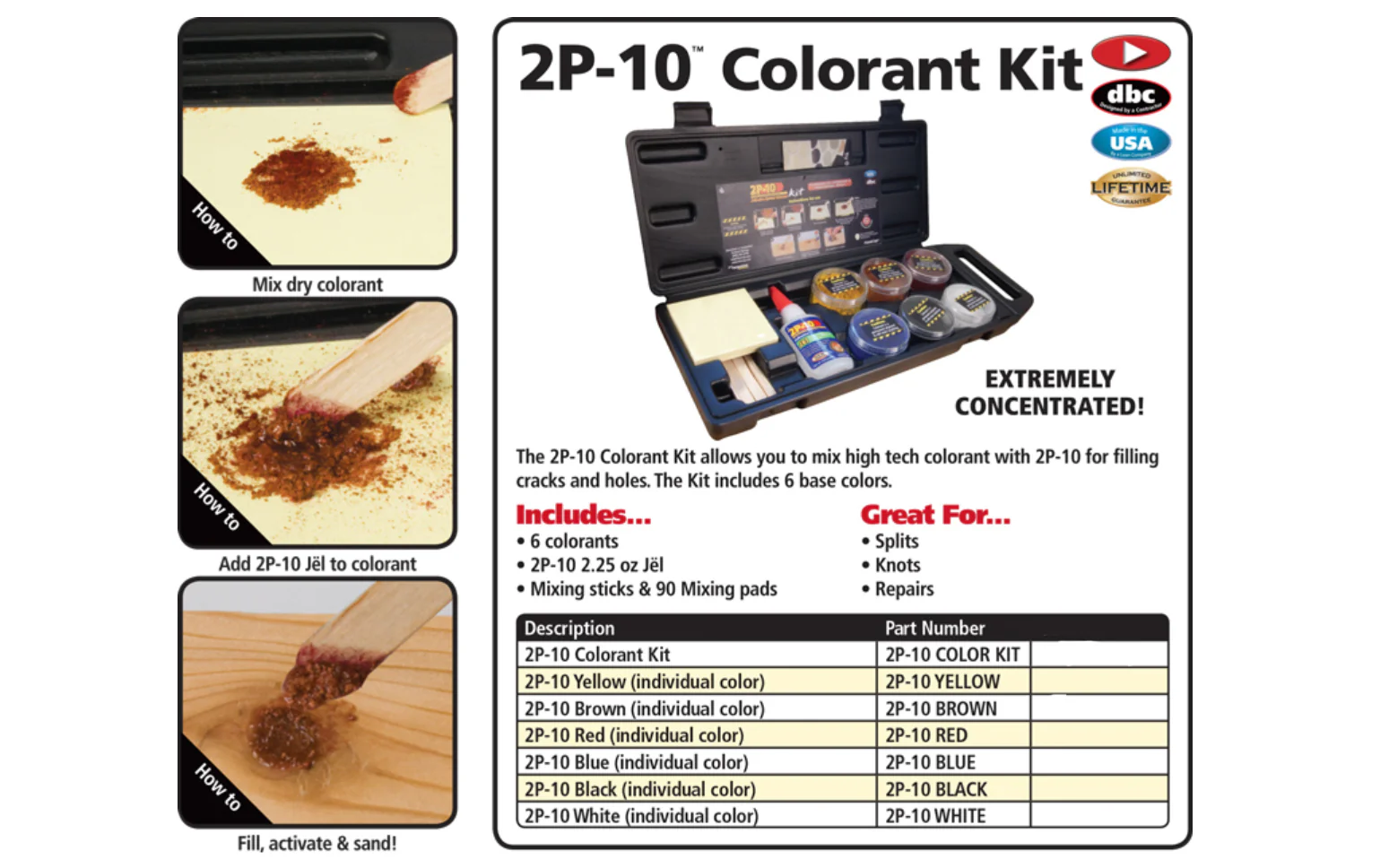 FastCap 2P-10 Adhesive System Colorant Kit - Image 2