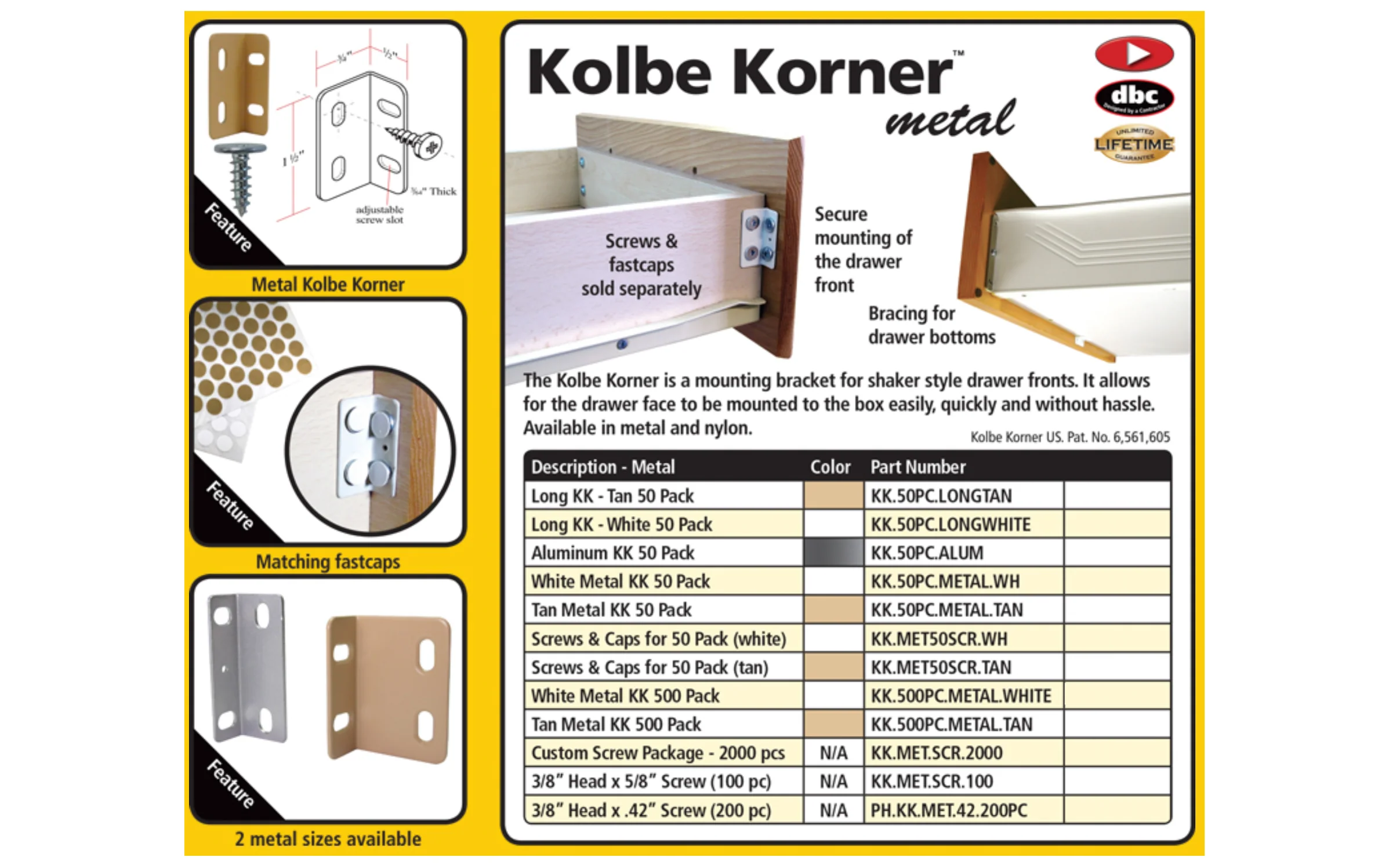 FastCap 5/8" Long Screws for Metal Kolbe Korners ~ 100 Pack - Image 2