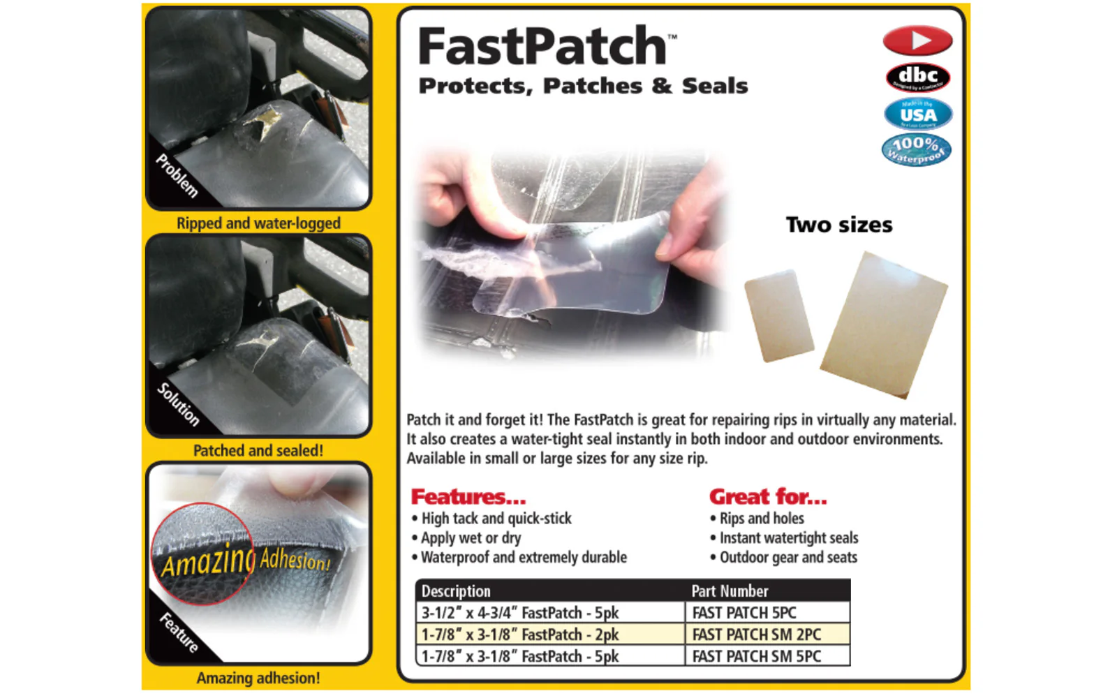 FastCap FastPatch 5 Pack - 3-1/2" x 4-7/8" ~ Clear - Image 2