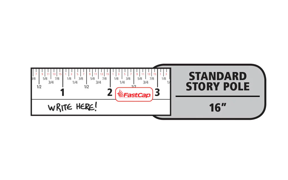 FastCap 16' FlatBack Tape Measure ~ Standard Story Pole - Image 2