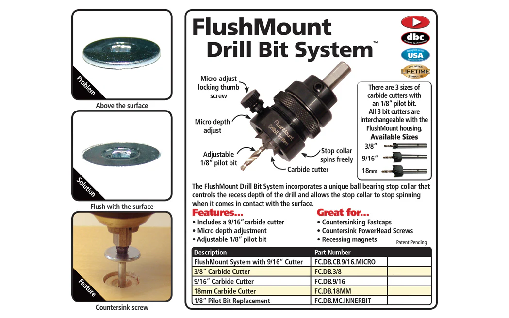 FastCap FlushMount Carbide Cutter ~ 3/8" - Image 2