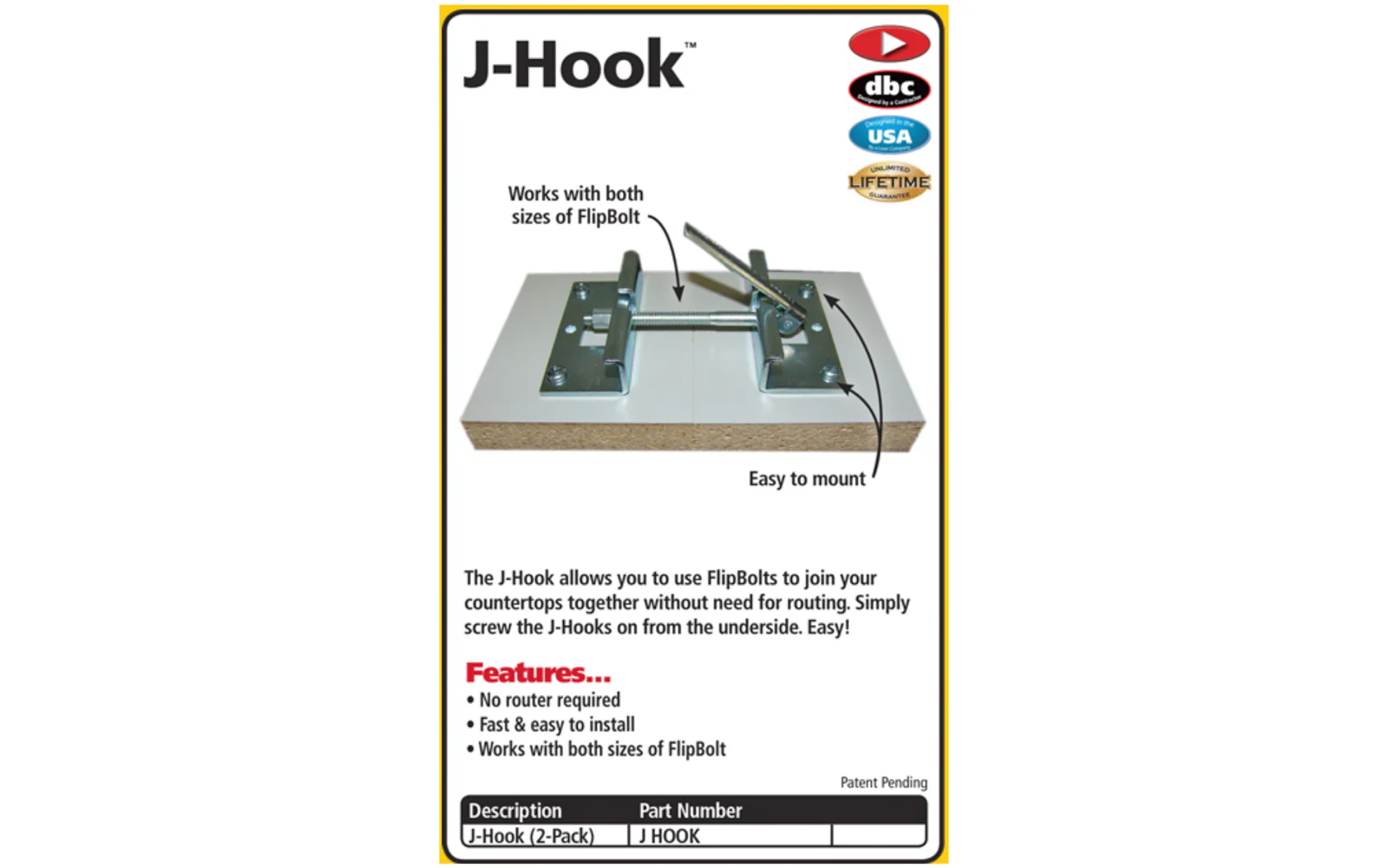 FastCap J-Hook Countertop Connector ~ 2 Pack - Image 6