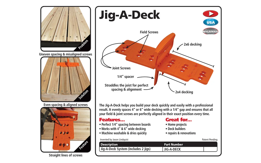 FastCap Jig-A-Deck - Deck Spacer & Fastener Alignment Tool - Image 6