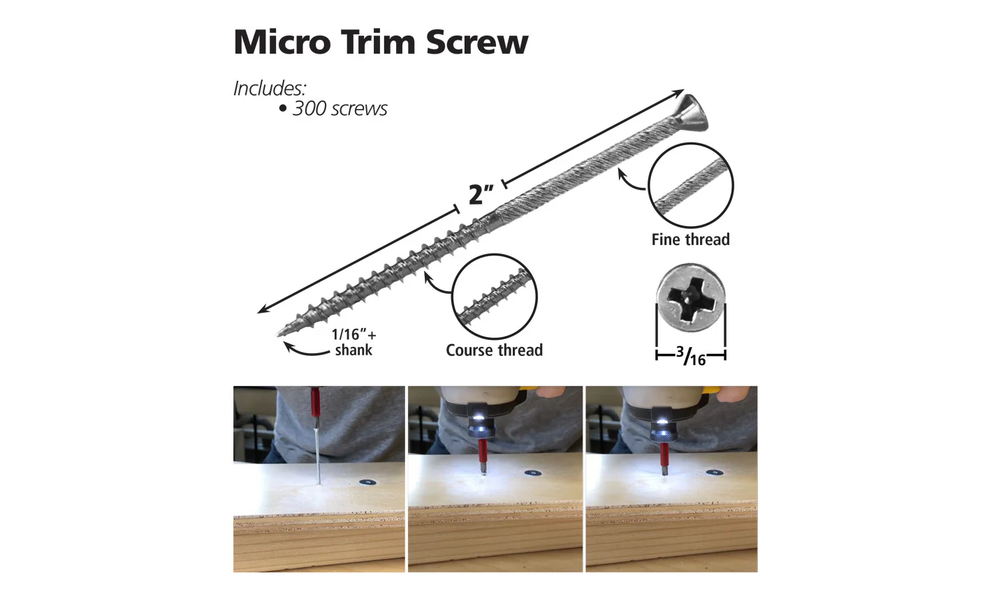 FastCap Micro Trim Screws ~ 300 Pack - Image 3