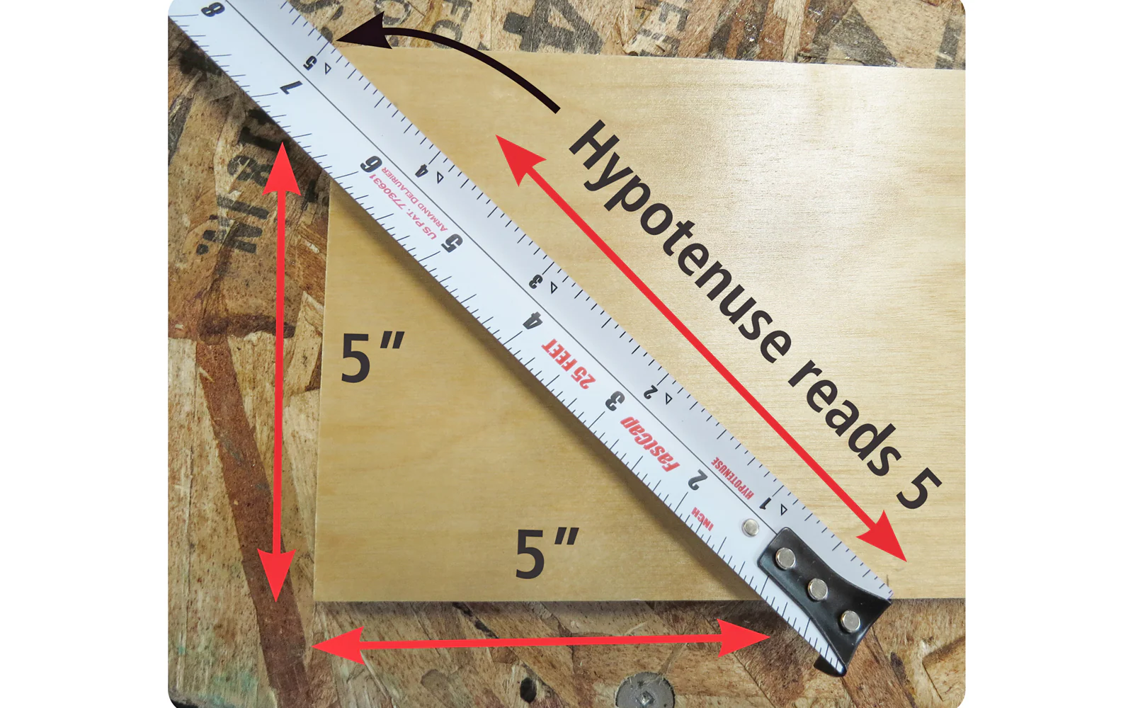 FastCap 25' ProCarpenter Square One Hypotenuse Tape Measure - Image 2
