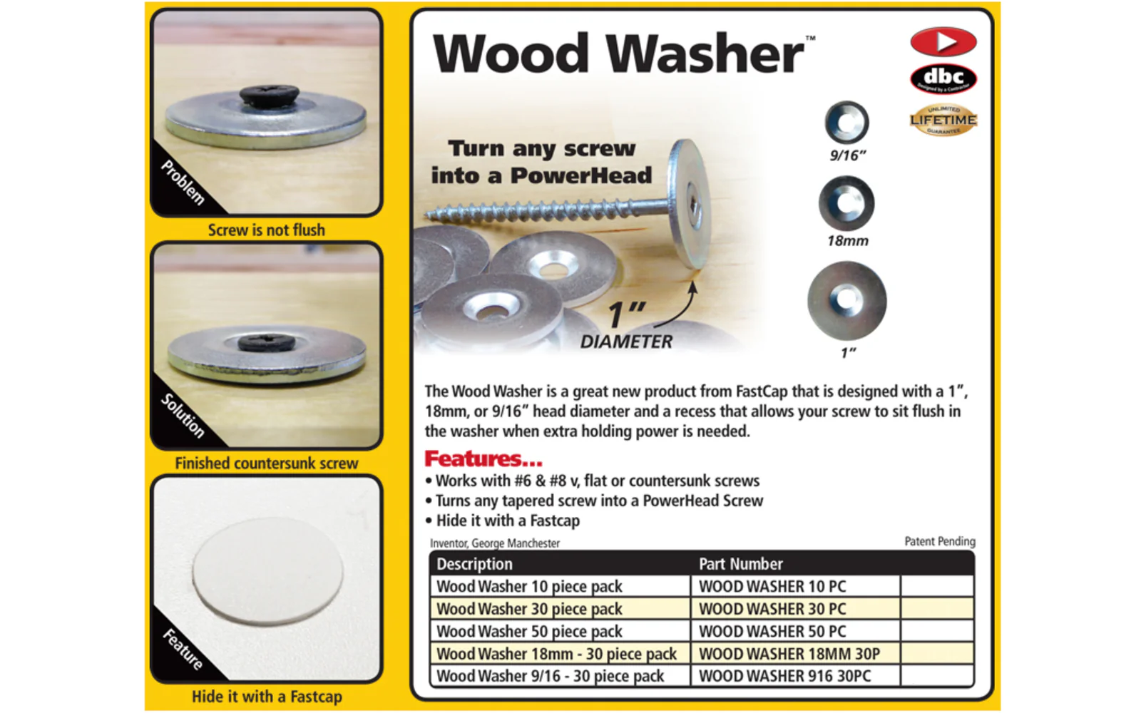 FastCap Wood Washer 1" Diameter - 30 Pack - Image 3