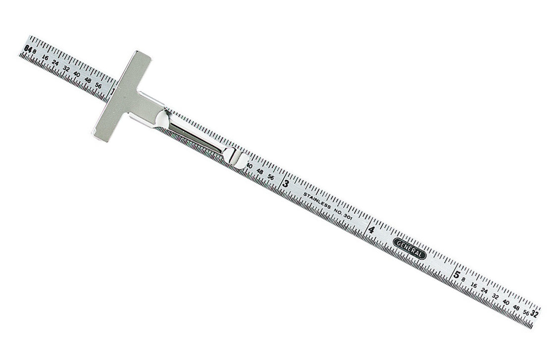 General Tools 6" Flexible Stainless Rule With Pocket Clip (32nds, 64ths)