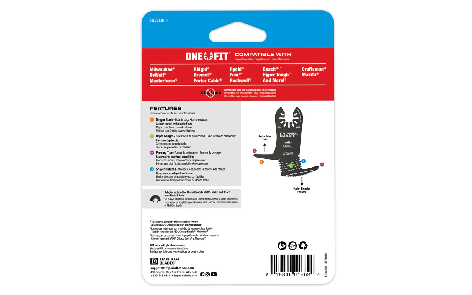 Imperial Blades "One Fit" 4-in-1 Features Drywall Blade - Image 5