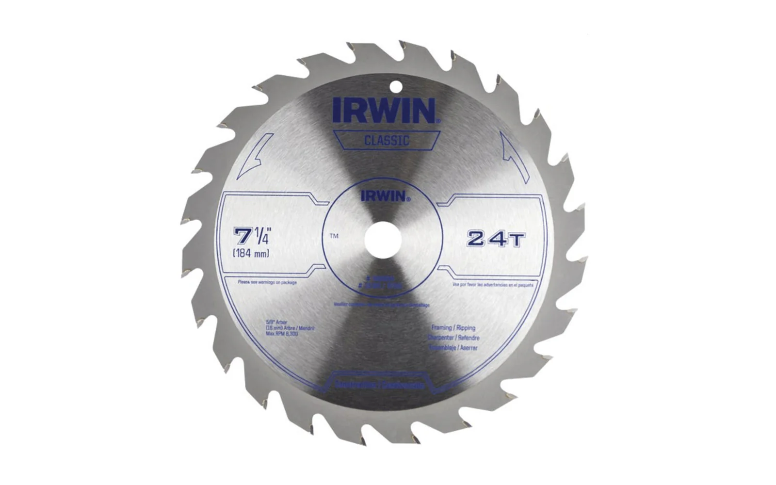 Irwin 7-1/4" Framing & Ripping Circular Saw Blade - 24 Tooth