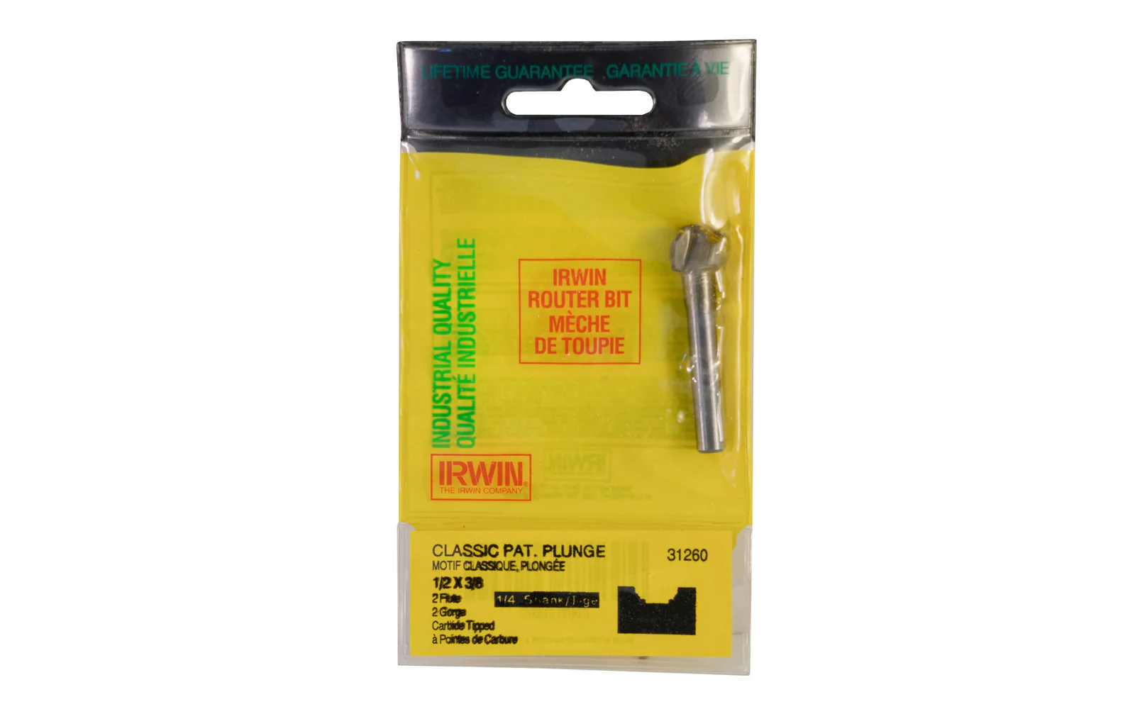 Irwin Carbide 1/2" Classic Pattern Plunge Router Bit