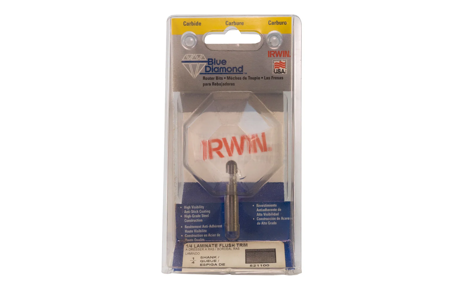 Irwin Carbide 1/4" Laminate Flush Trim Router Bit - Made in USA