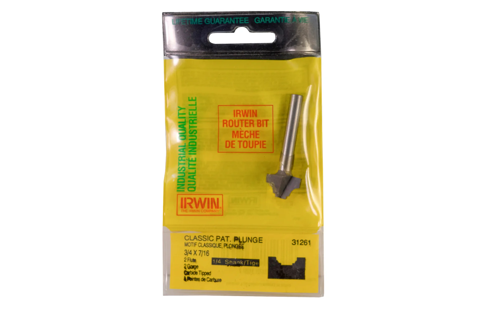 Irwin Carbide 3/4" Pat. Plunge Router Bit