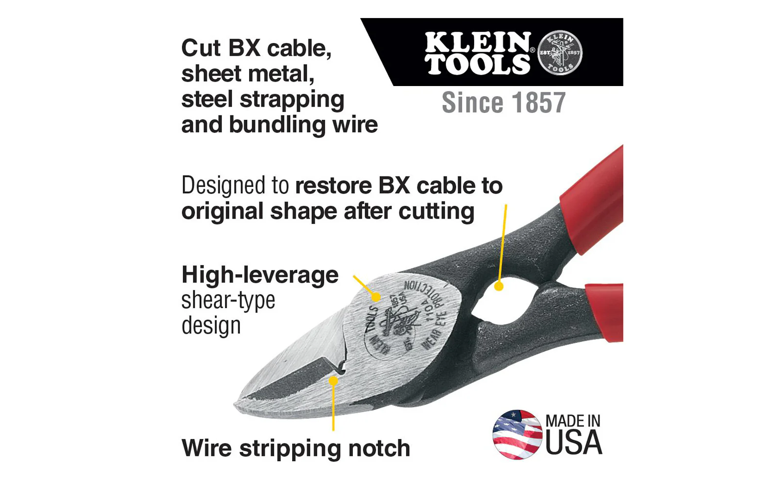 Klein Tools All-Purpose Shears & BX Cutter ~ 1104 - Image 2