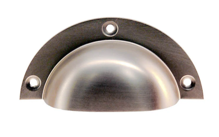Large Stamped Brass Bin Pull ~ 3-3/4" Wide - Image 4