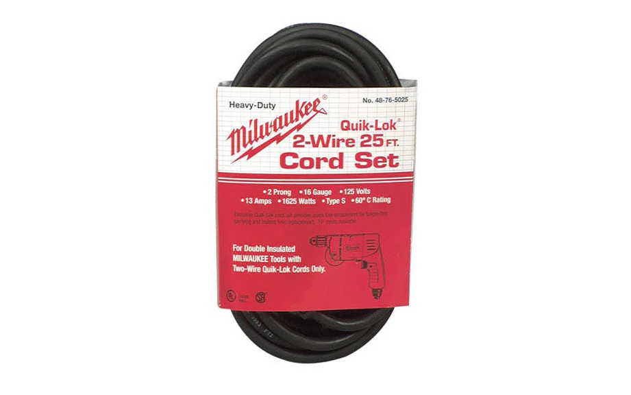 Milwaukee 25' 2-Wire Quik-Lok Cord ~ 48-76-5025