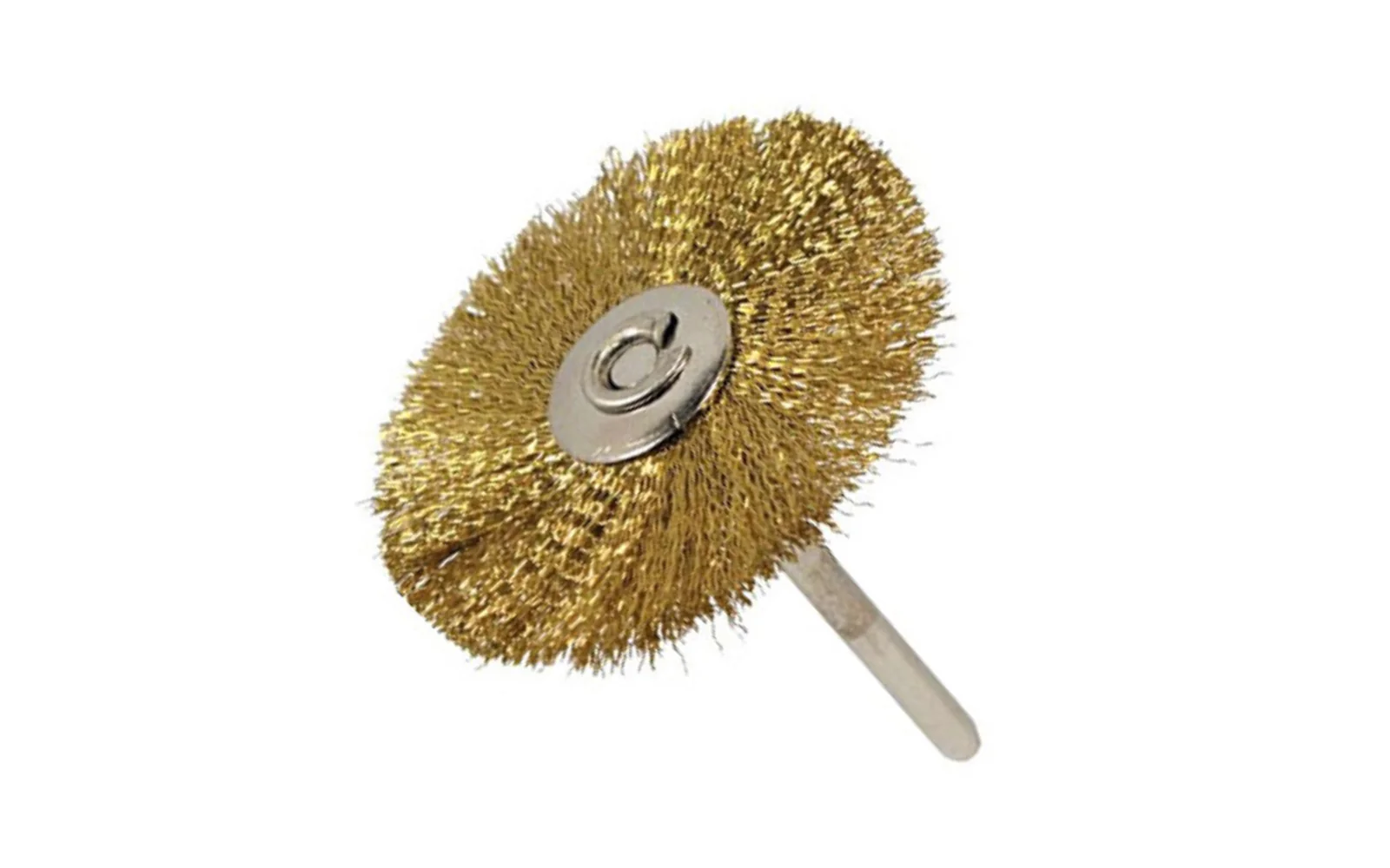 Mini Brass Wire Wheel - 1-1/2" Diameter - 1/8" Shank