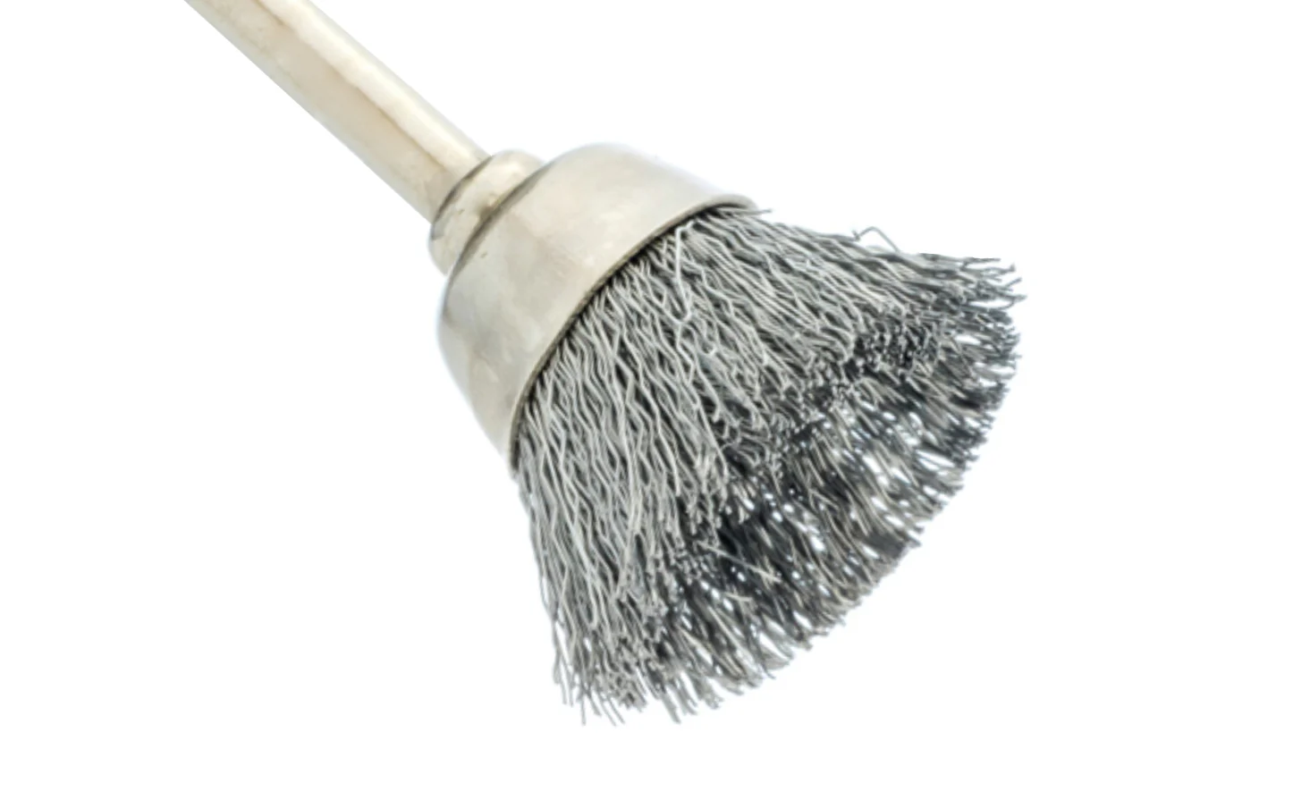 Mini Stainless Steel Wire Cup Brush - 3/4" Diameter - 1/8" Shank - Image 2